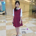 Váy caro cổ sen trắng