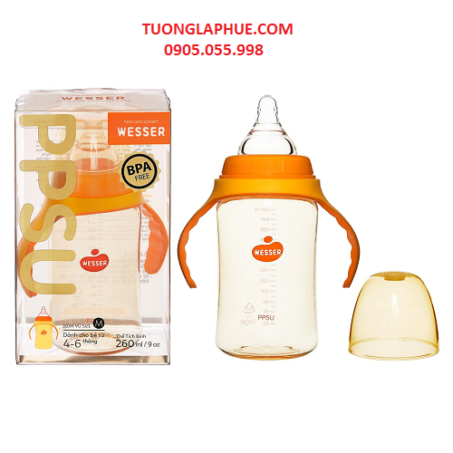 bình cổ rộng PPSU wesser 260ml bình cổ rộng PPSU wesser 260ml